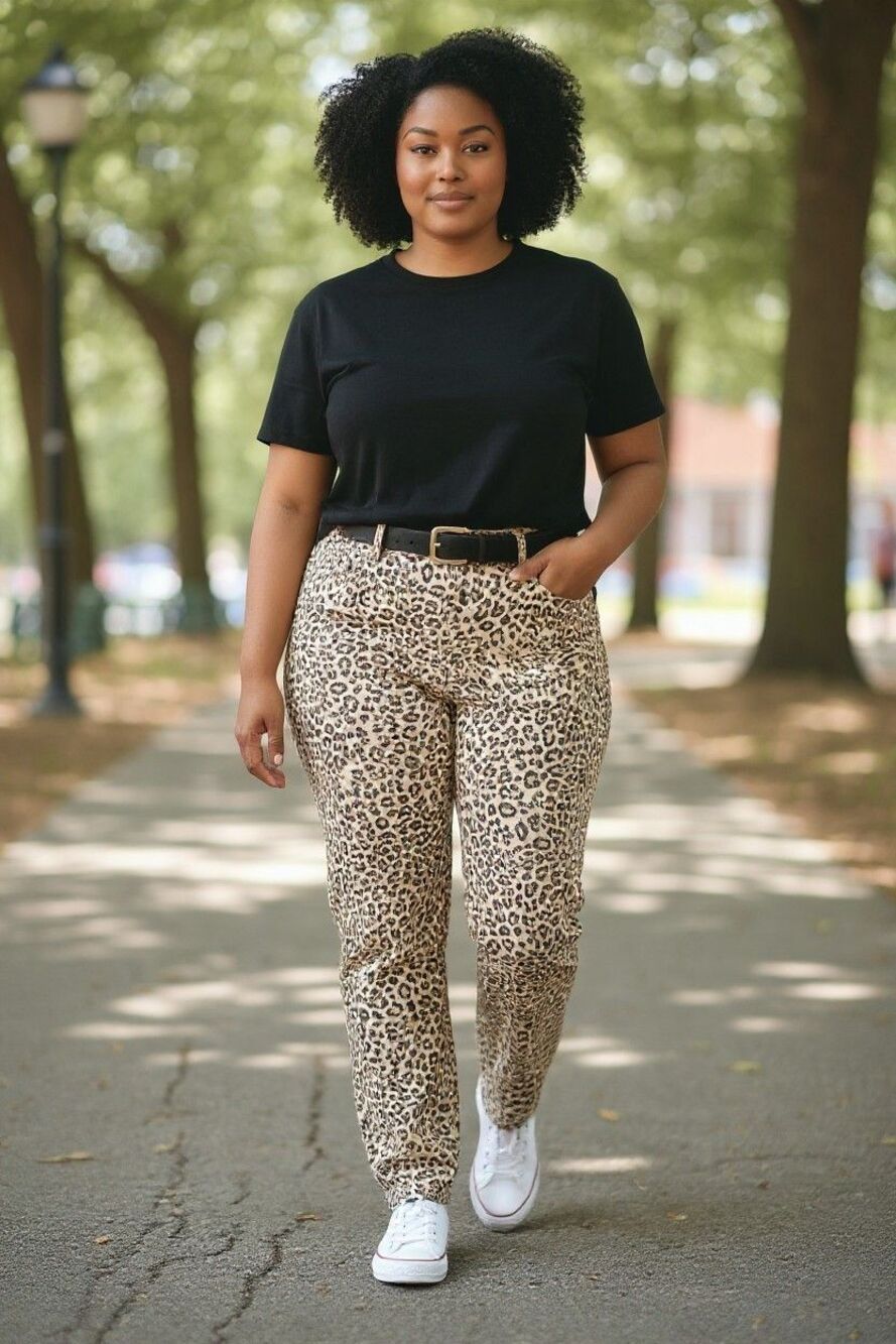 Seven 7 women plus size 18W animal print tummeyless highrise jeans